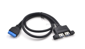 2 priključka USB 3.0 Adapter tanjir Slot žena nizak profil